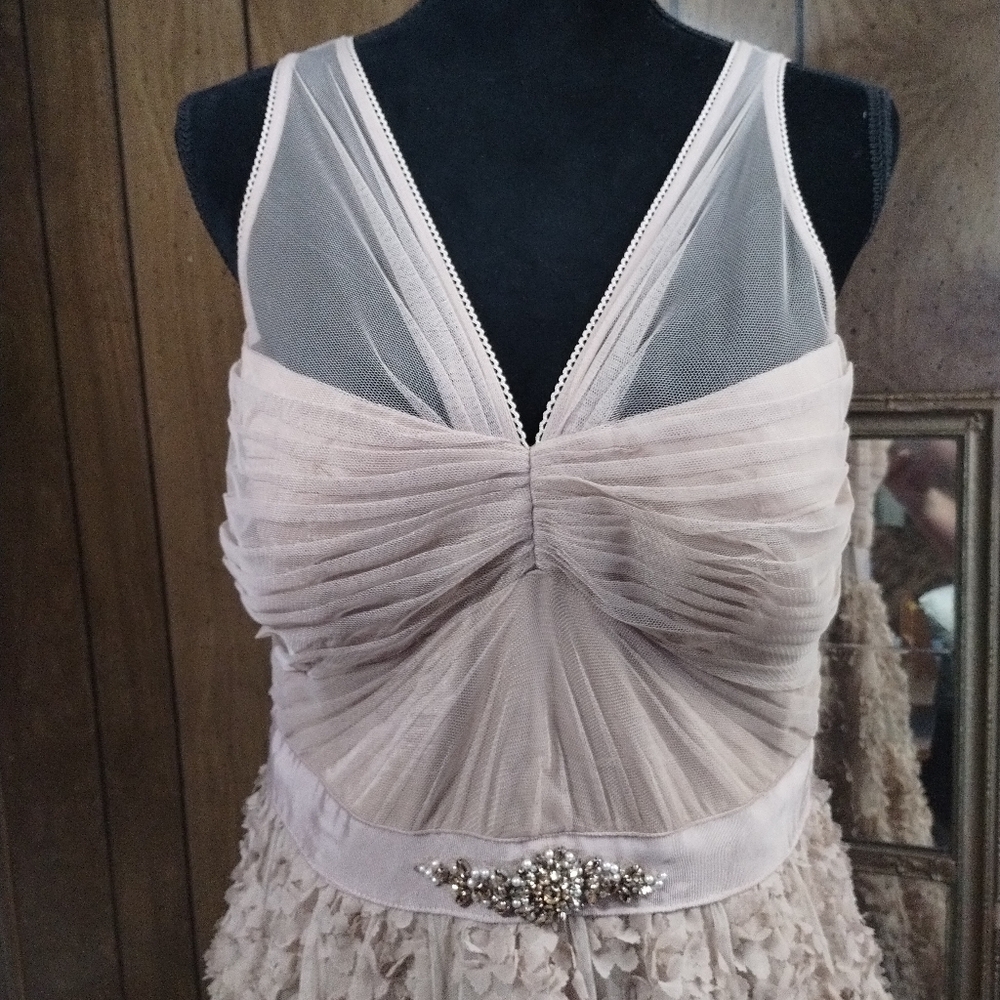 Elegant Blush Dress with Jewel Accent